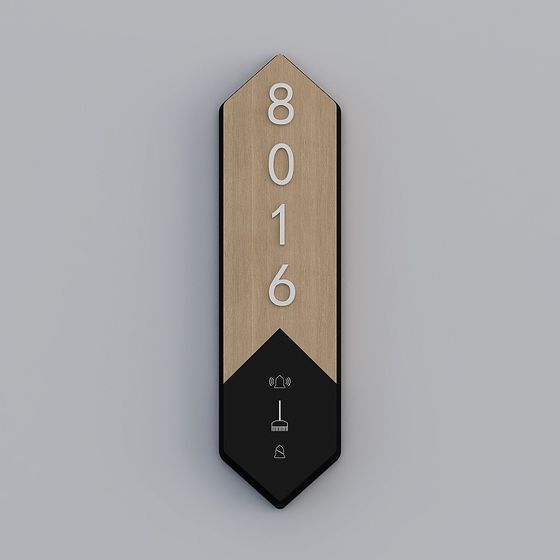 Elegant Minimalist Door Plate 3D model