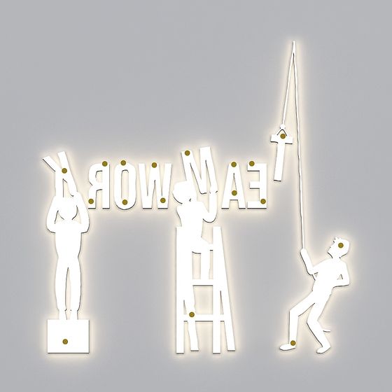 Teamwork Low Poly 3D Model Design