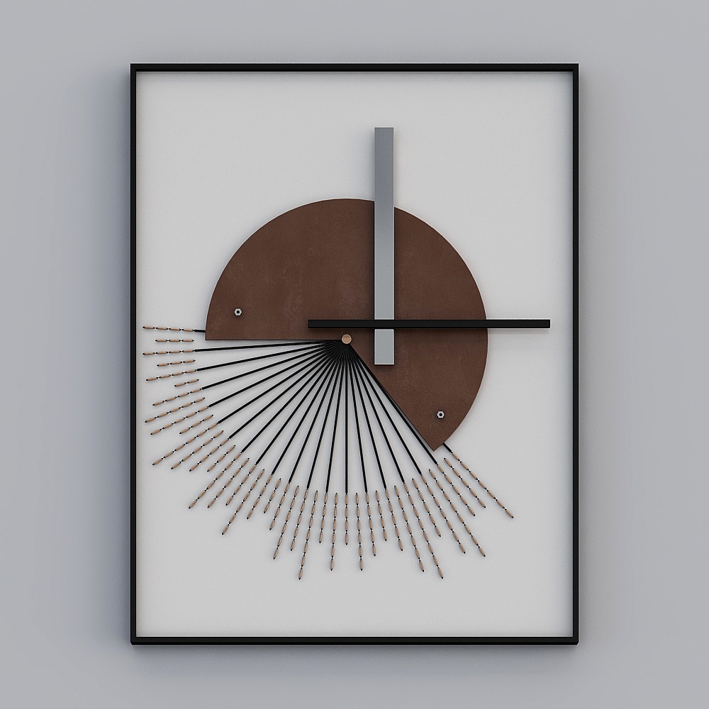 Abstract Art Wall Clock 3D Model