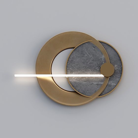 Elegant Gold and Dark Marble 3D model