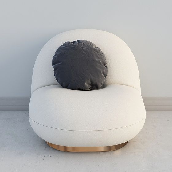 Streamlined Sofa 3D model for Modern Interiors