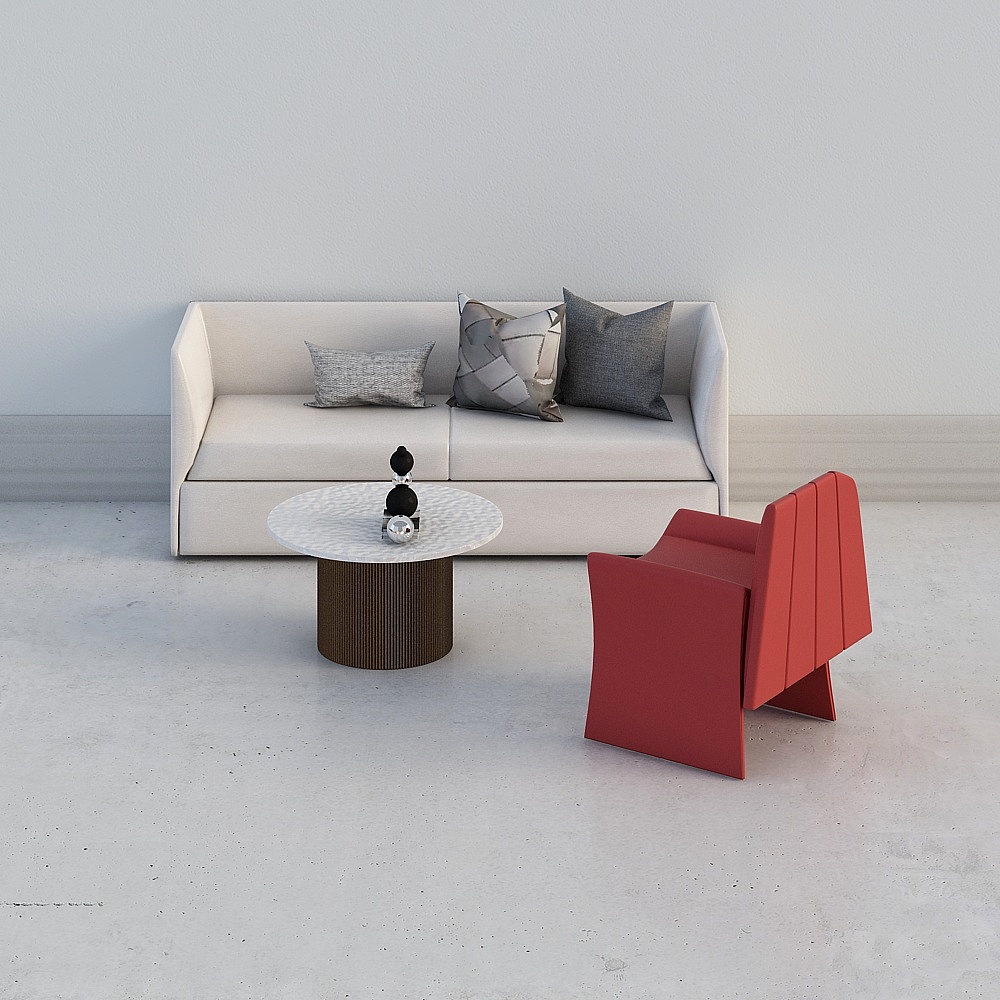 Dai research architectural design Modern sales office meeting area - sofa combination