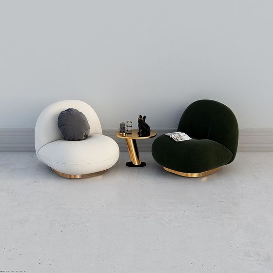 Streamlined Sofa 3D model for Modern Interiors