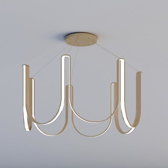 Elegant Minimalist Chandelier 3D model
