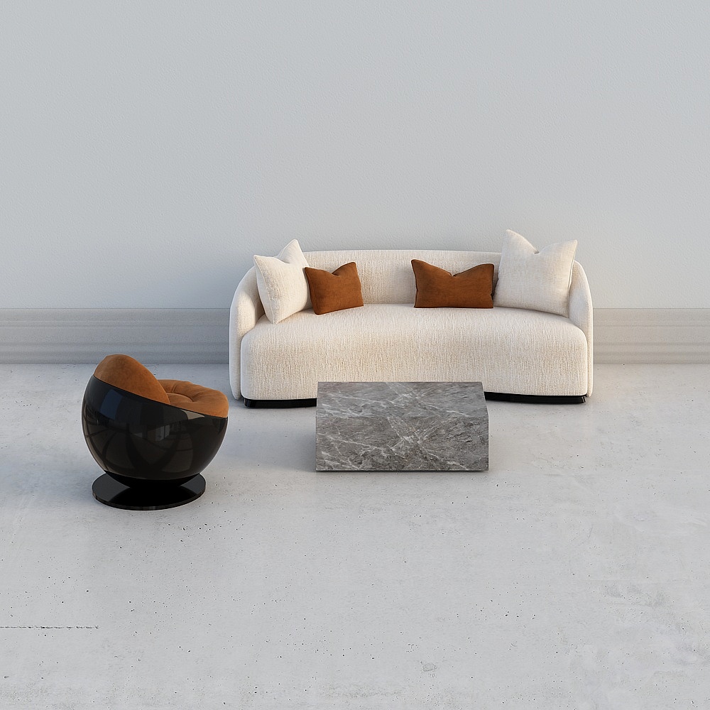 Espace de réception de bureau de vente moderne - combinaison canapé-table basse