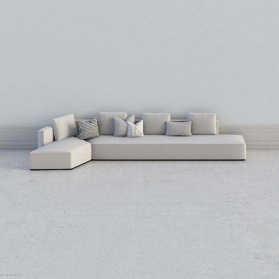 Elegant Low Polygon Sofa 3D model