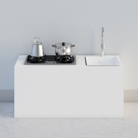 Urban Kitchenette 3D model for Modern Spaces