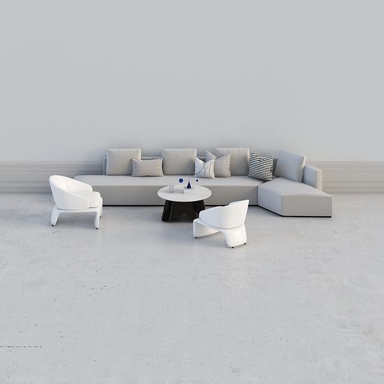 Modern Urban Living Room 3D model for Versatile Use