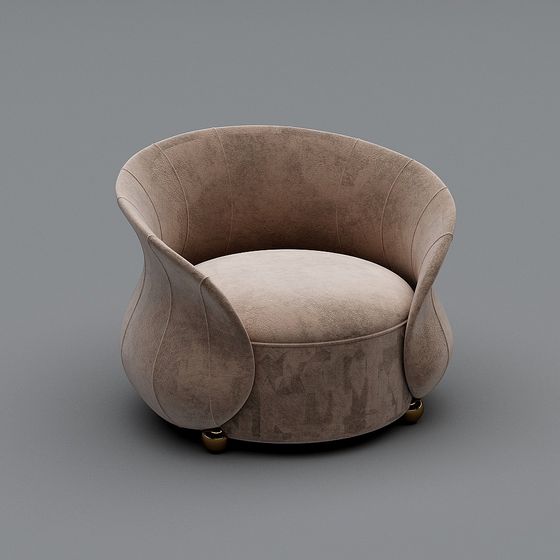 Cozy Curve Armchair 3D model for Modern Homes