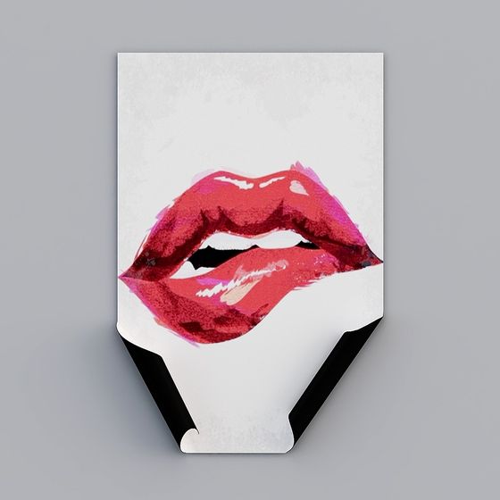 Vibrant Low-Poly Red Lips 3D Model