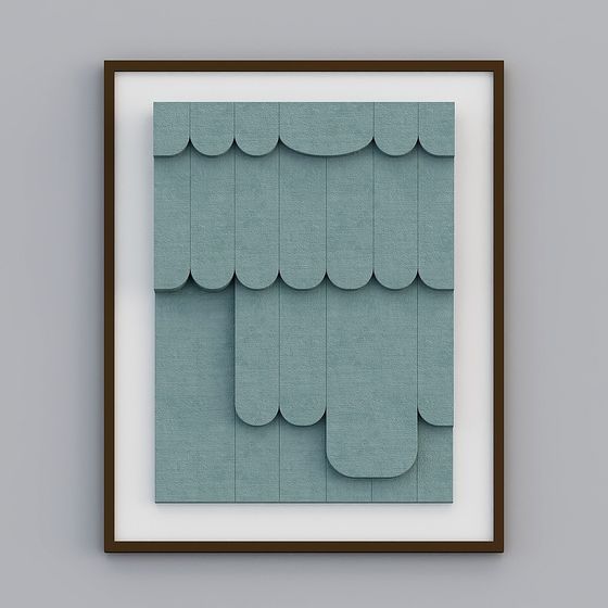 Unique Low-Poly Blue Wave Tile 3D model