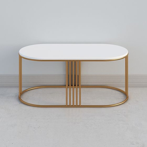 Elegant Oval Coffee Table 3D model