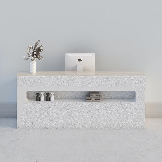 Concrete Office Desk 3D model for Creative Spaces