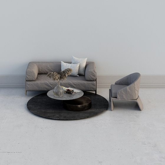 Modern Minimalist Sofa Set 3D model