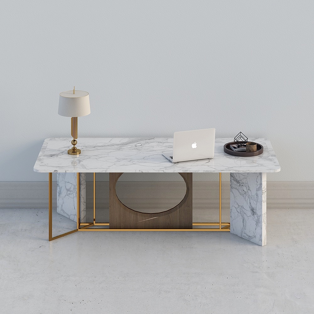 Luxury Marble Desk 3D Model for Modern Workspaces