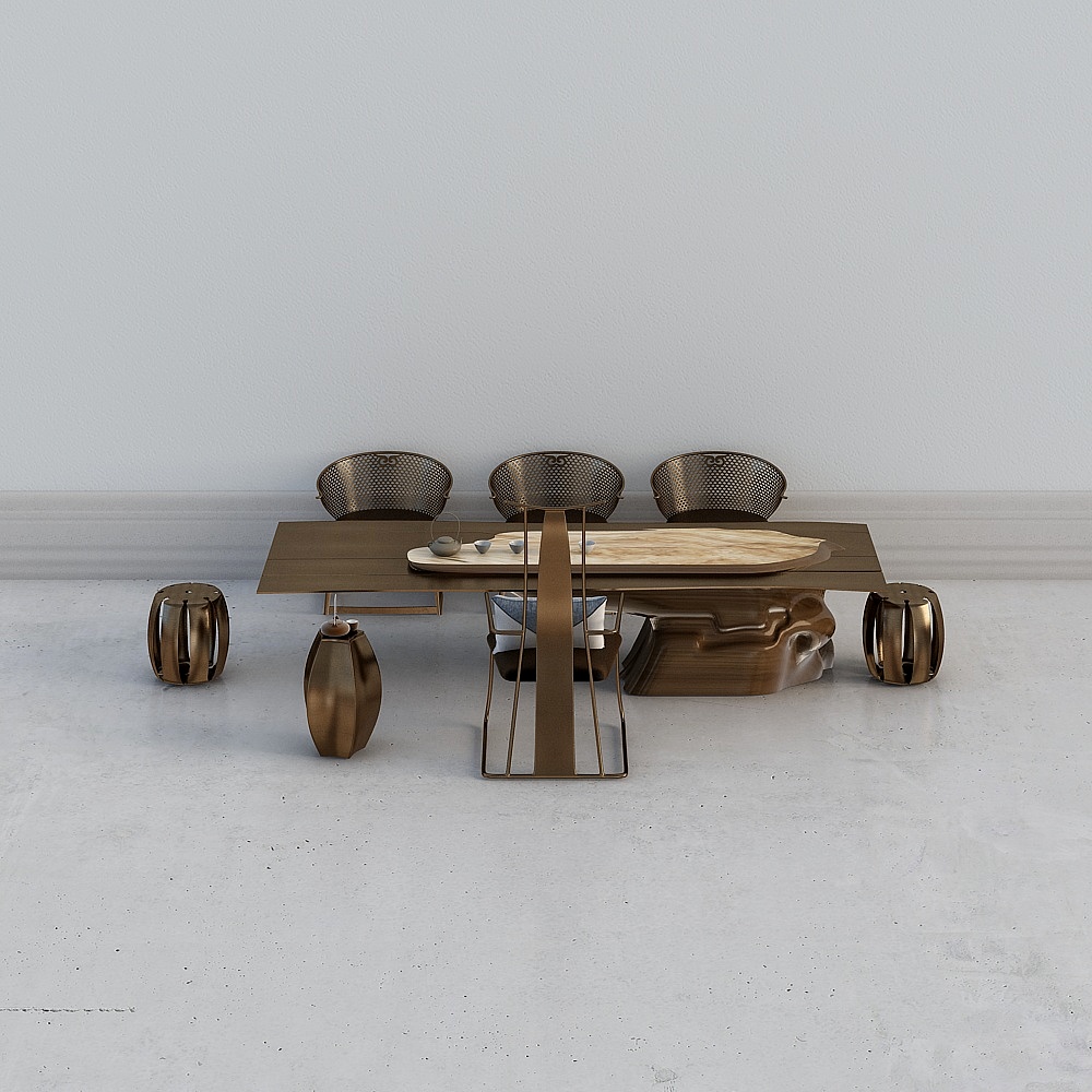 Sala da tè cinese moderna - combinazione tavolo e sedie