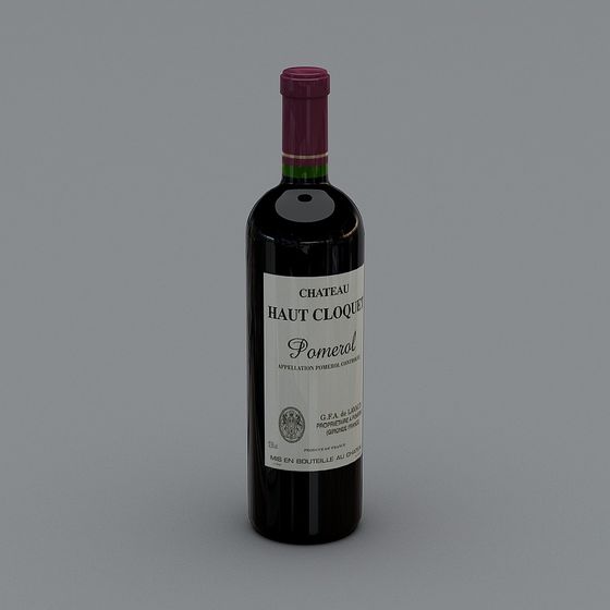 Chateau Haut Cloque Pomerol Wine Bottle 3D model