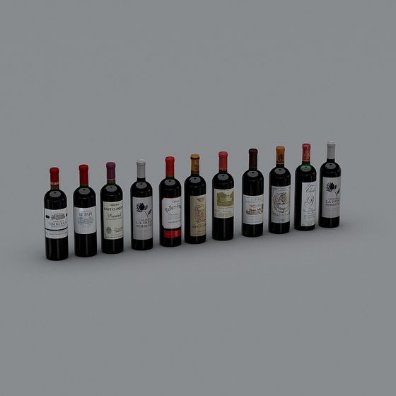 Sleek Black Wine Cooler 3D Model