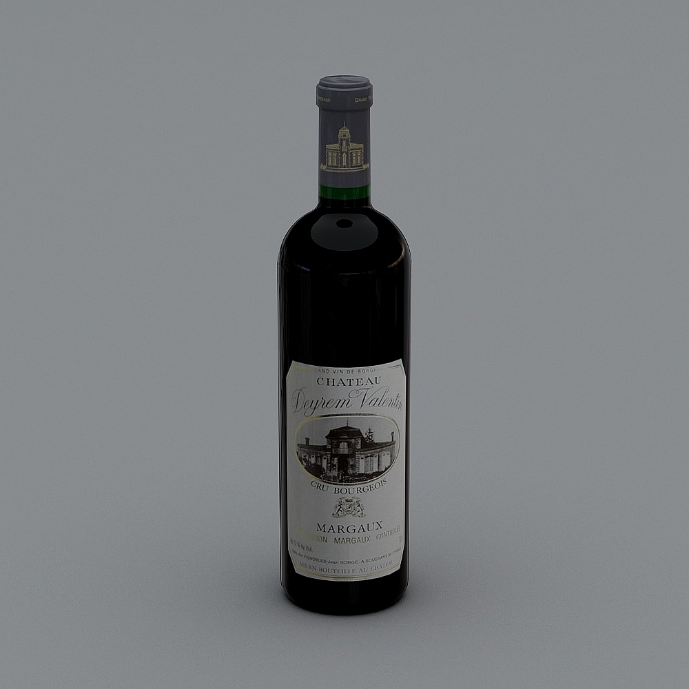 Château Doyrem Valentin Wine Bottle 3D model