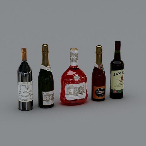 Charming Wine Bottle Collection 3D model