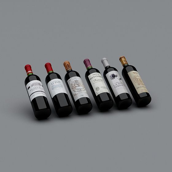 Sophisticated Wine Bottles 3D model for Creatives