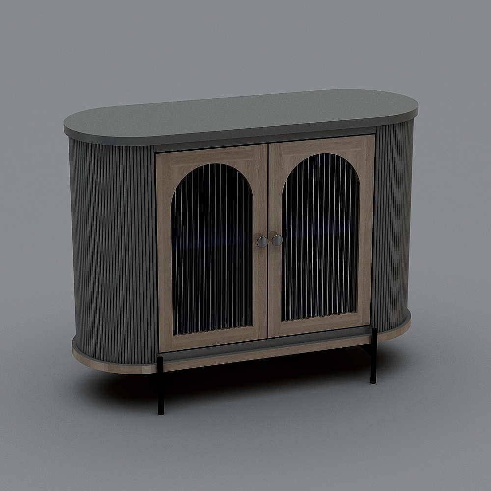 Elegant Arch-shaped Storage Cabinet 3D model
