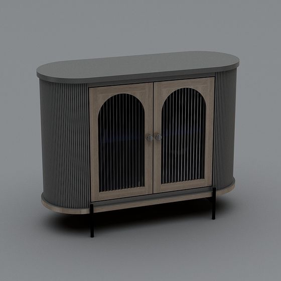 Elegant Arch-shaped Storage Cabinet 3D model