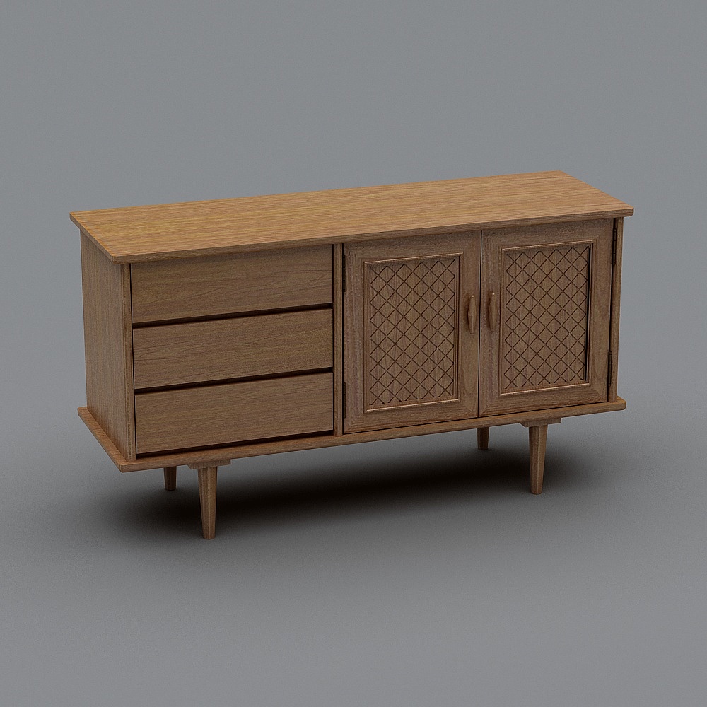 Small full of Nordic ancient vintage "sound cabinet" solid wood teak cabinet three cabinet function of the cabinet - teak and teak decoration