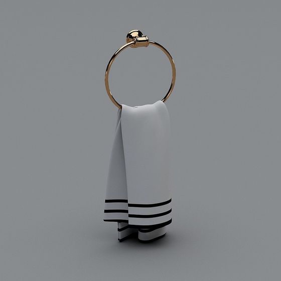 Elegant Towel Ring 3D model for Modern Interiors