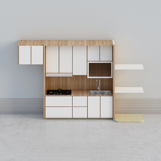 Modern Minimalist Kitchen Cabinet 3D model