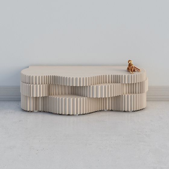 Wavy Side Table 3D model for Modern Interiors