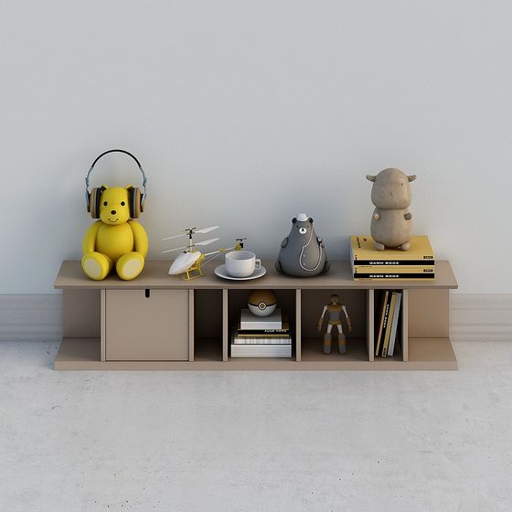 Warm Bookshelf 3D model