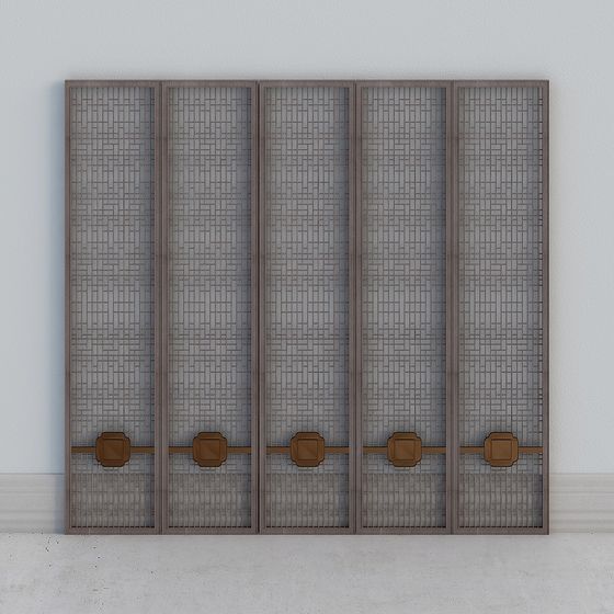 Elegant Oriental Screen 3D model