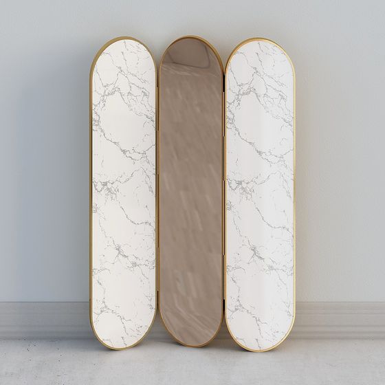 Elegant Tri-Fold Mirror 3D model