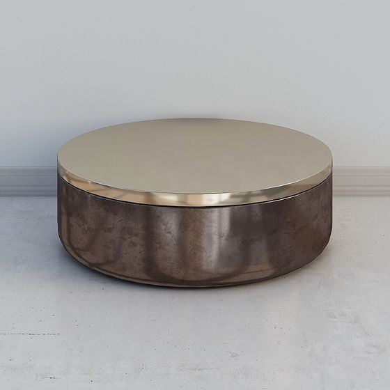 Stylish Round Metal Coffee Table 3D model for Modern Interiors