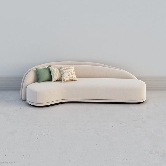 Stylish Low Polygon Sofa 3D model for Modern Interiors