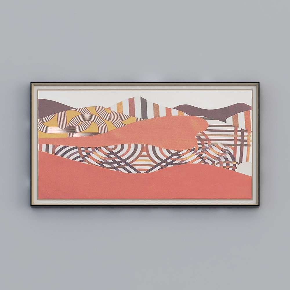 Qiu Deguang Beijing Vanke park top floor modern Xuanguan cabinet floor lamp combination - decorative painting