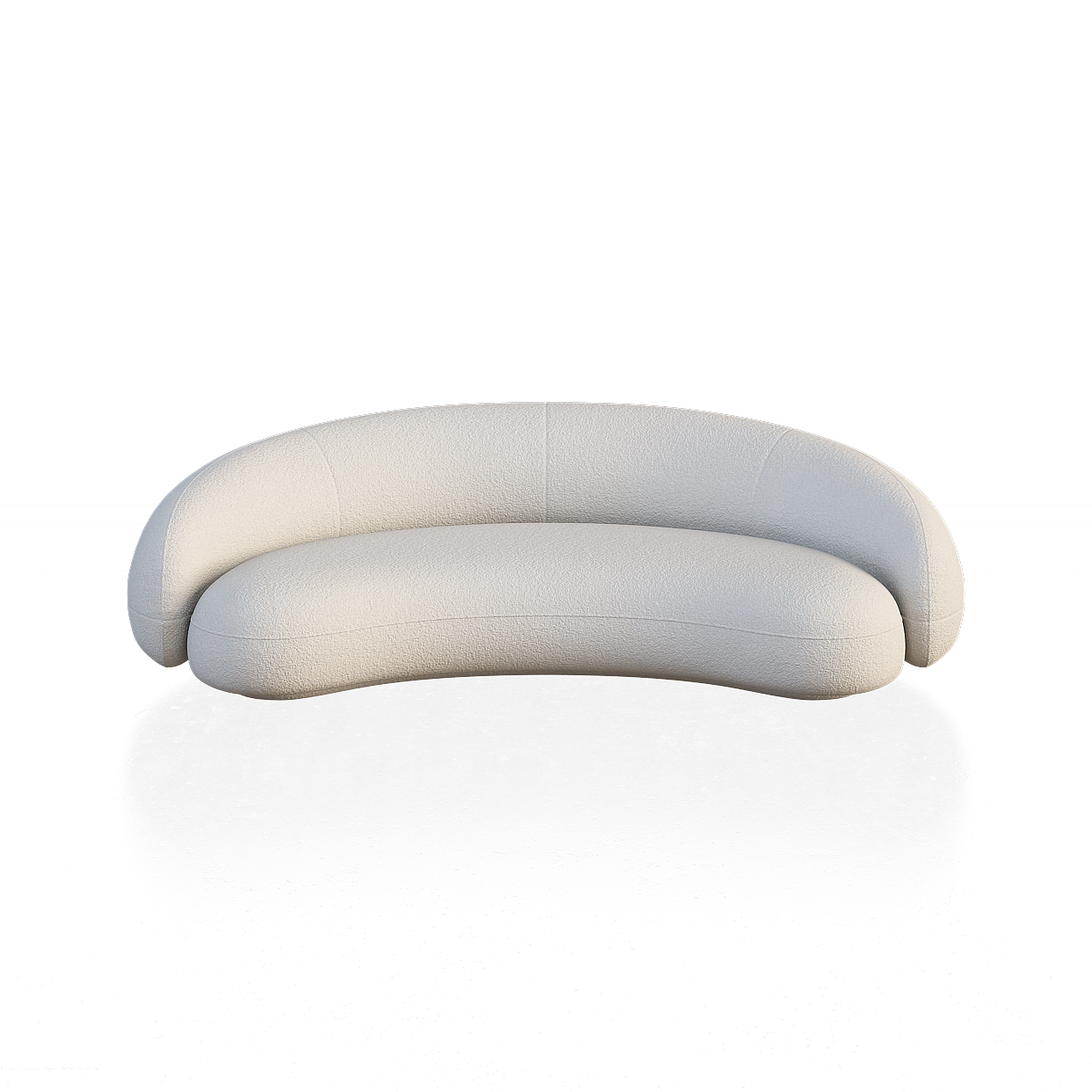 Elegant Minimalist Sofa 3D Model – White Leather Design