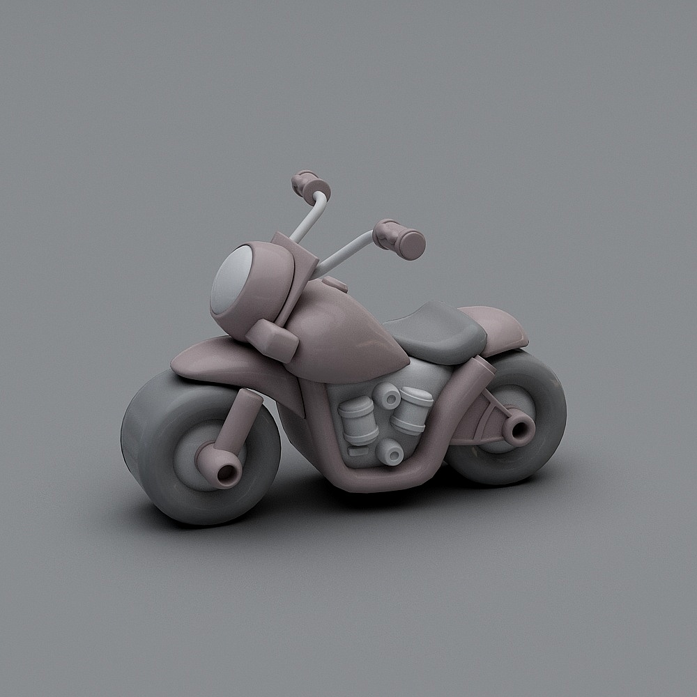 Futuristic Retro Motorcycle 3D model