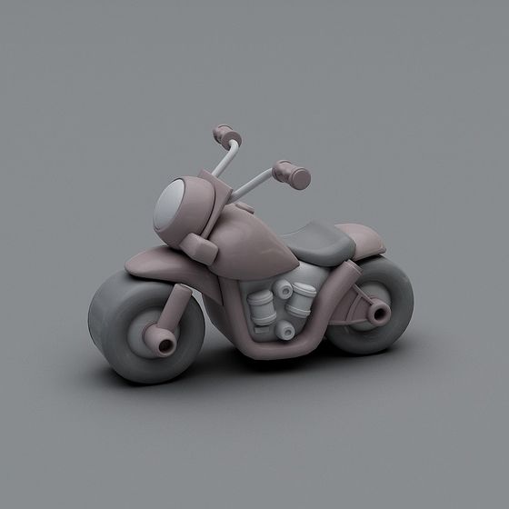 Futuristic Retro Motorcycle 3D model
