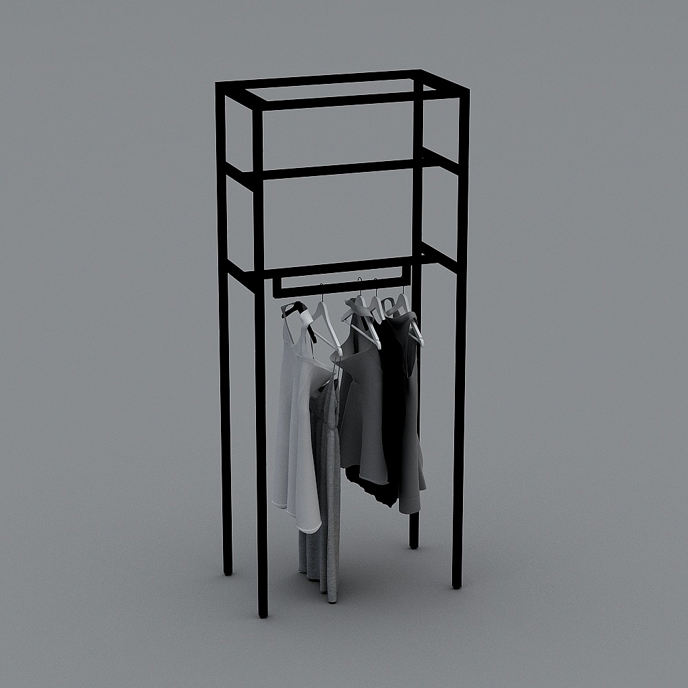 Stylish Minimalist Clothing Display Rack 3D model