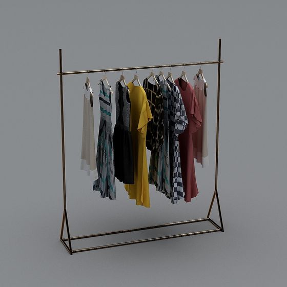 Stylish Clothing Rack 3D model for Modern Interiors