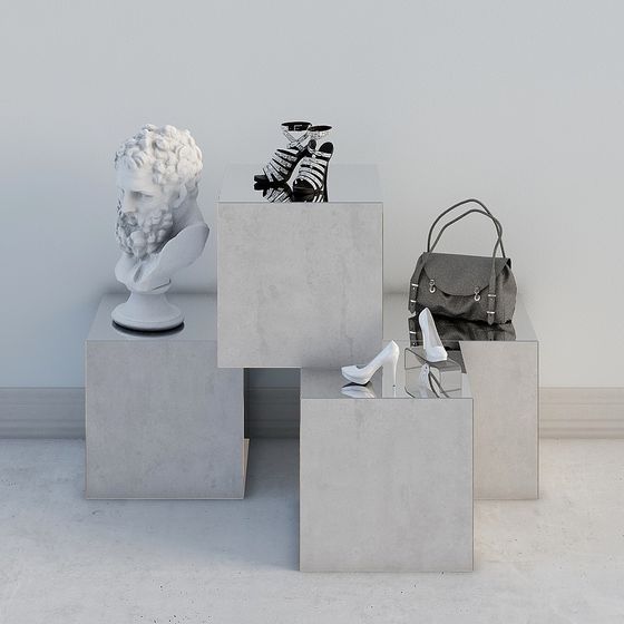 Low-Polygon 3D Model with Elegant Marble Design