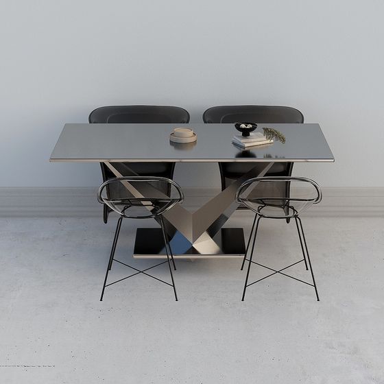 Urban Dining Table 3D model for Modern Spaces