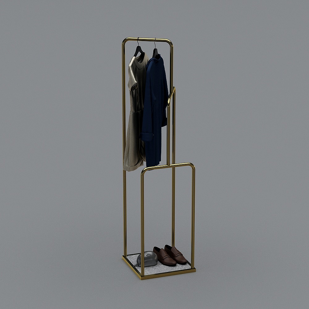 Elegant Golden Hanger 3D model for Contemporary Designs