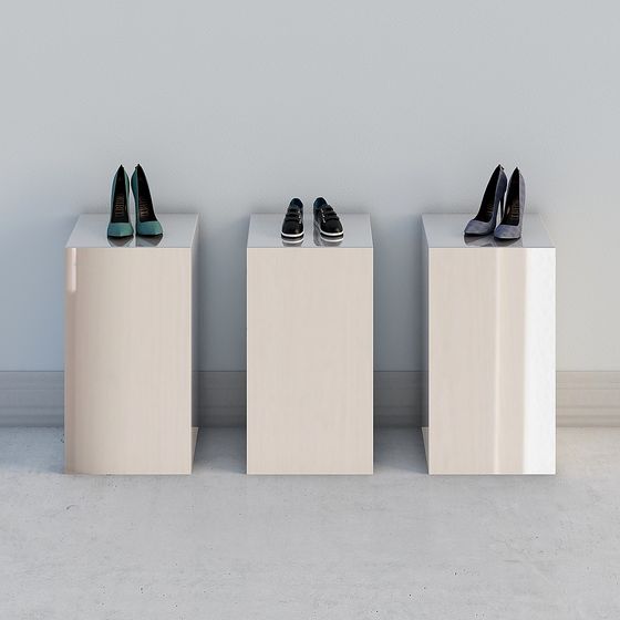 Elegantly Modern Shoe Display Stands 3D model