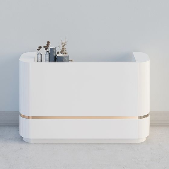 Elegant Reception Desk 3D model for Modern Spaces