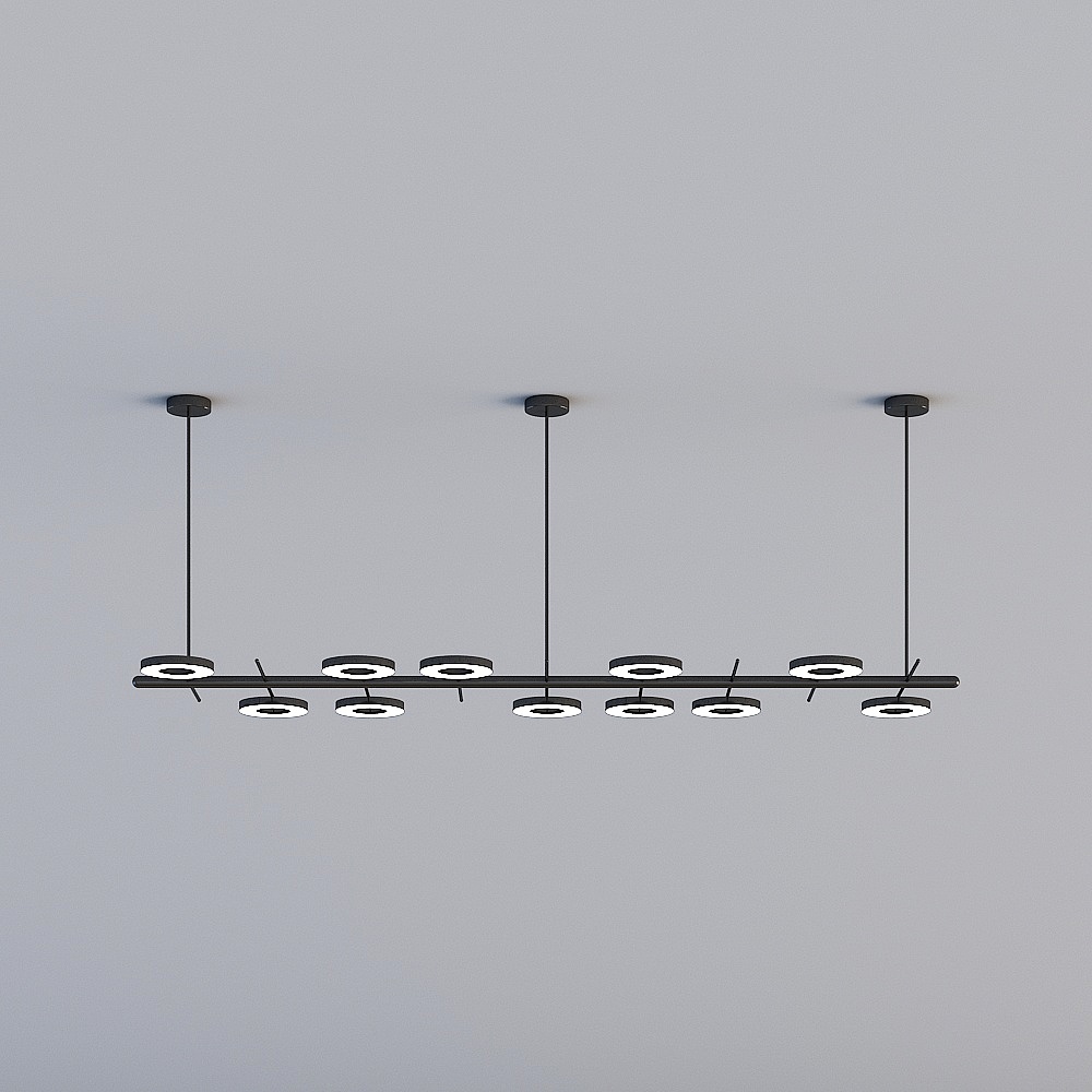 Set Ai design modern sales office bar area - chandeliers