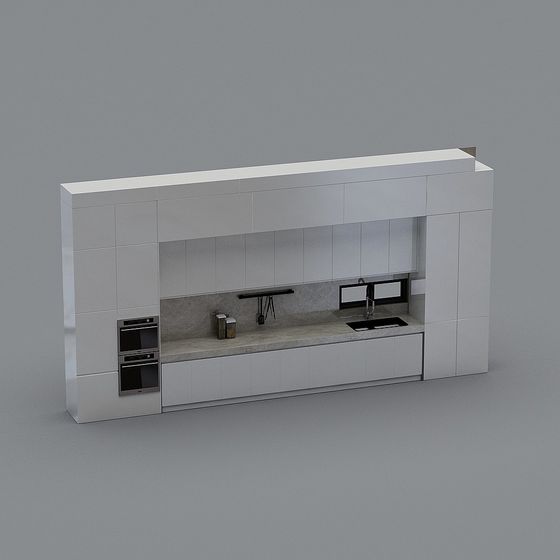 Minimalist Low Polygon Kitchen 3D model