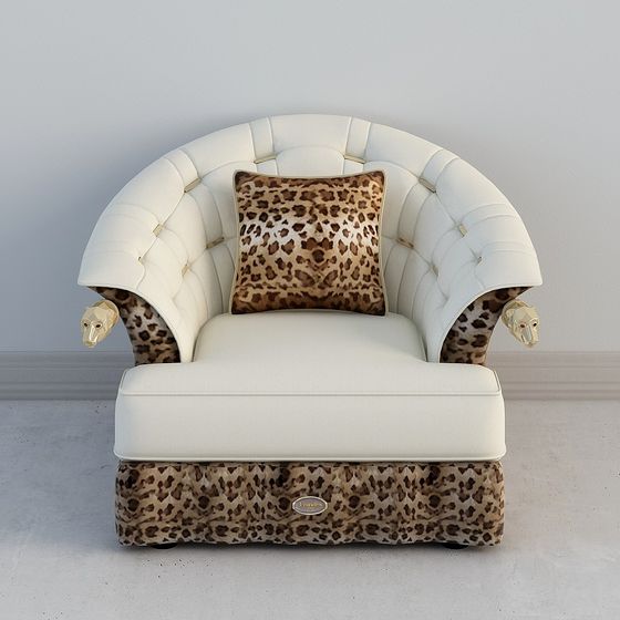 Leopard High-Back Chair 3D Model